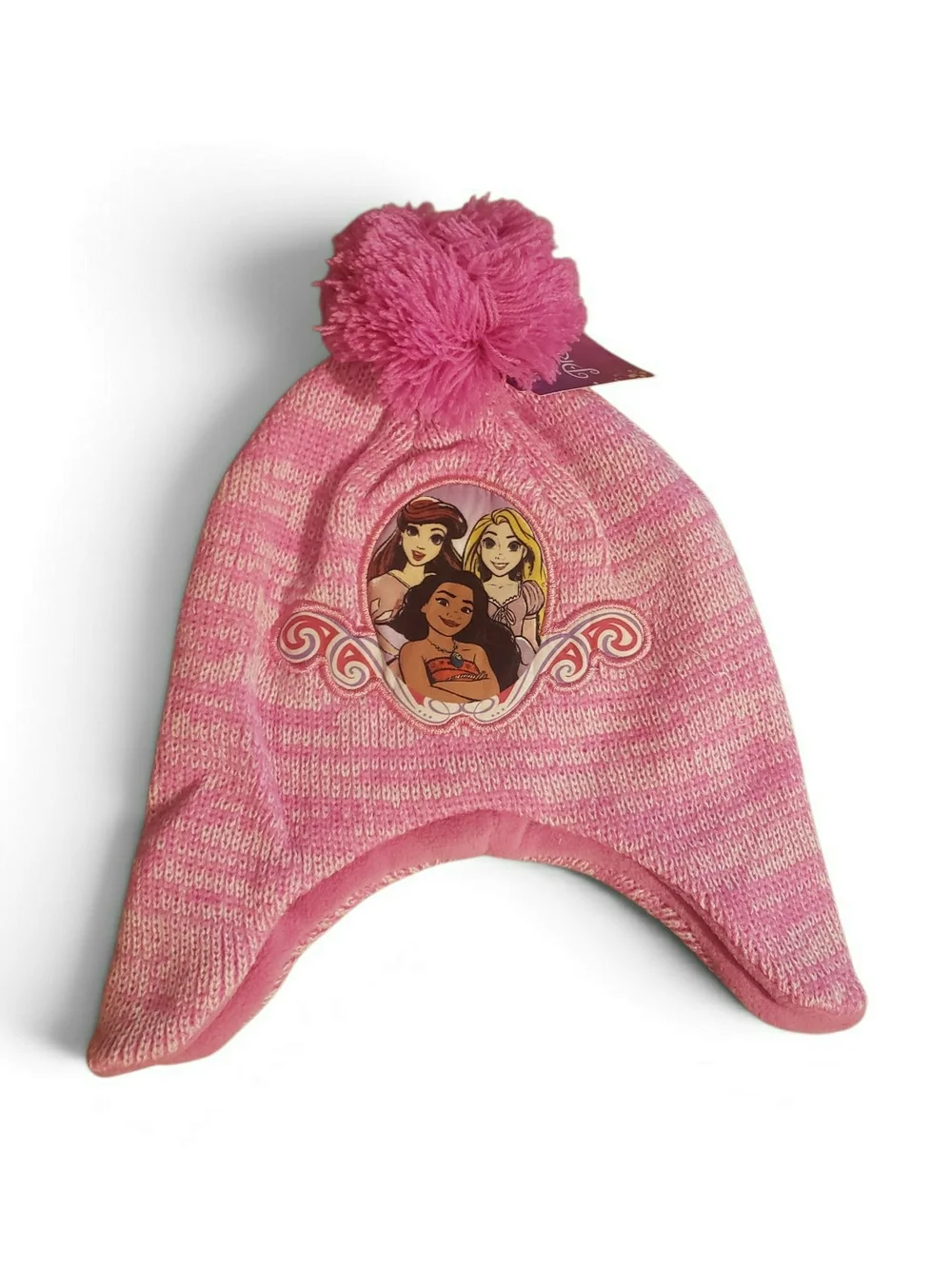 Disney Princess girls' age 2-4 winter earflap beanie/mitten set. New